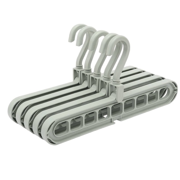 Multi-Functional Folding Plastic Storage Clothes Hook Hanger Set  of 5 - Picture 1 of 3